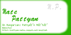 mate pattyan business card